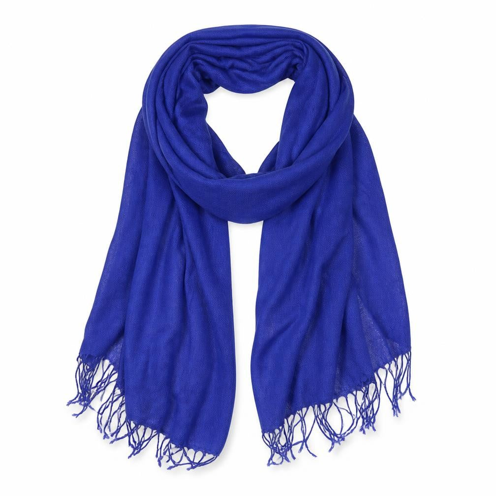 Front view of Preworn women’s blue shawl/wrap