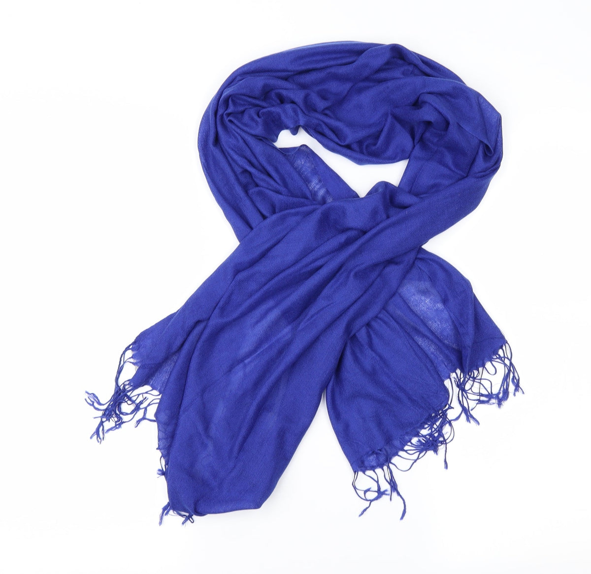 Additional front view of Preworn women’s blue shawl/wrap