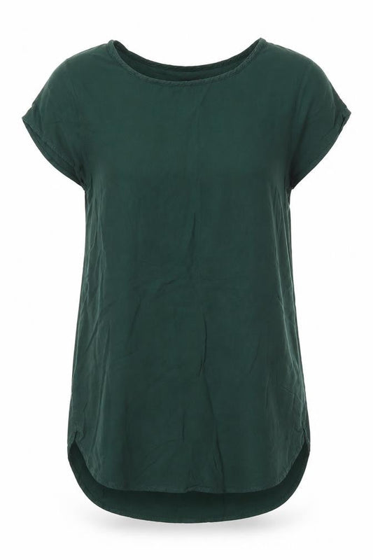 Front view of Vera Moda women’s green basic blouse, size UK 6