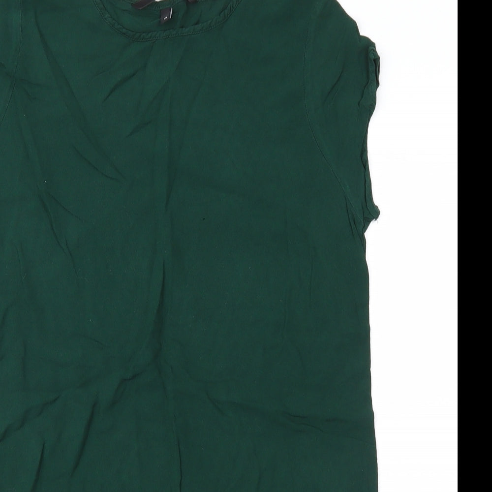 Womens UK Size 6 Vera Moda Green Basic Blouse