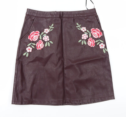 New Look Womens Purple   A-Line Skirt Size 6