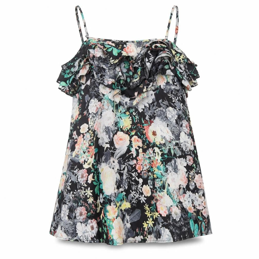 Womens UK Size 8 River Island Black Camisole Blouse