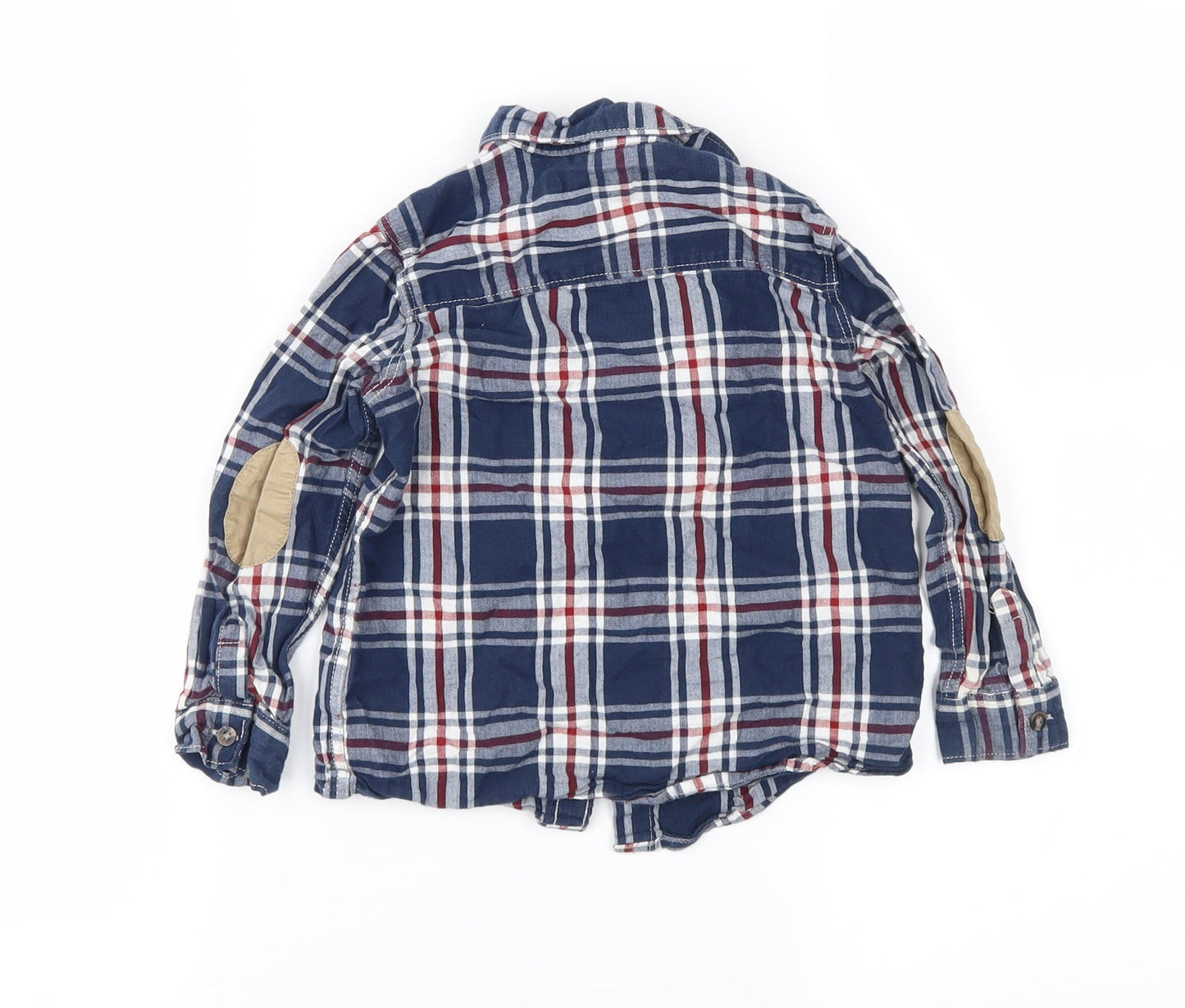 H&M Boys Blue Check  Basic Blouse Size 18-24 Months