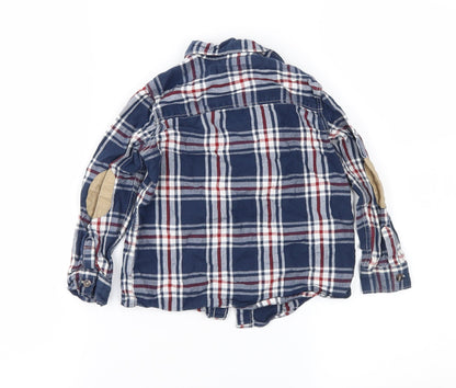 H&M Boys Blue Check  Basic Blouse Size 18-24 Months