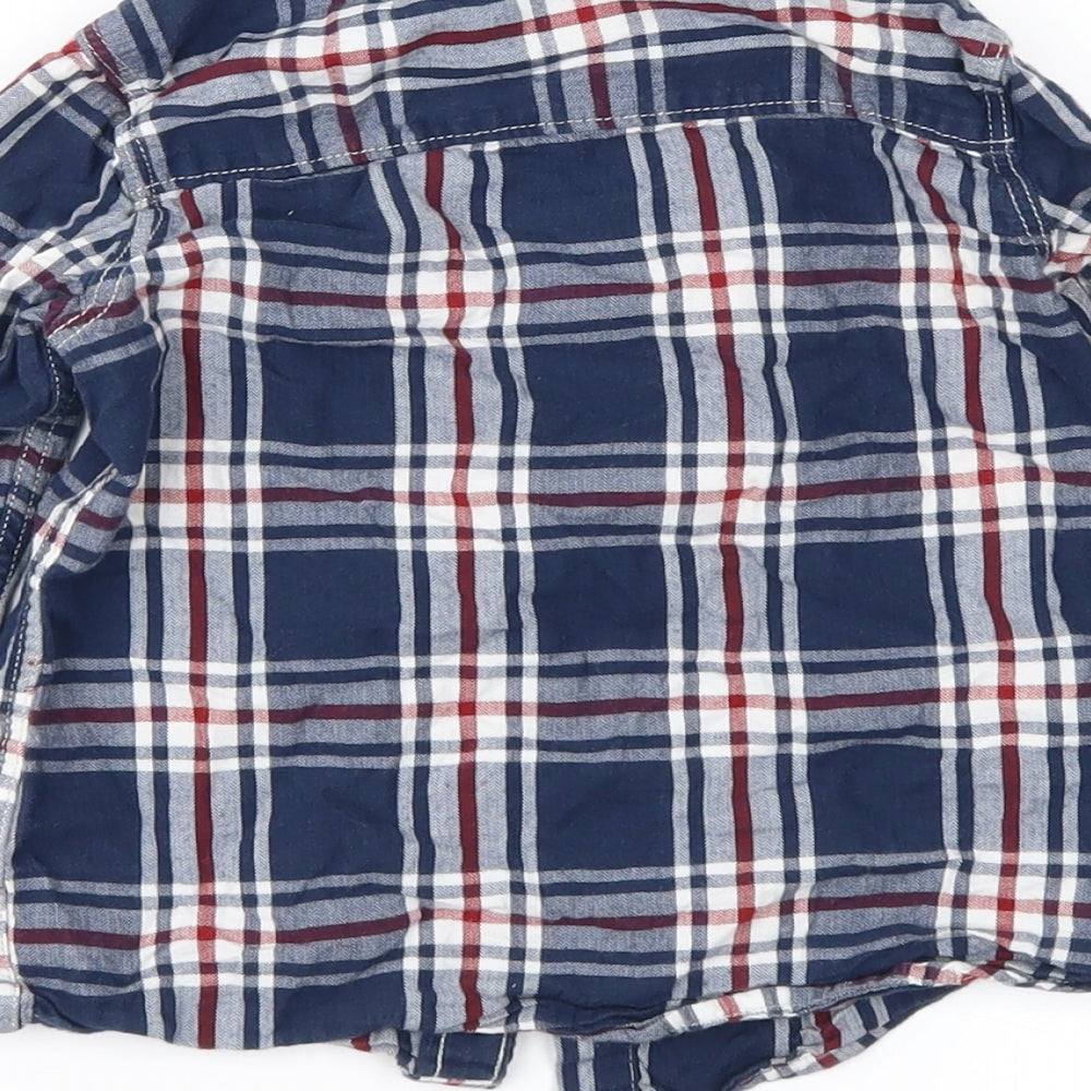 H&M Boys Blue Check  Basic Blouse Size 18-24 Months