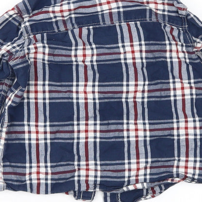 H&M Boys Blue Check  Basic Blouse Size 18-24 Months