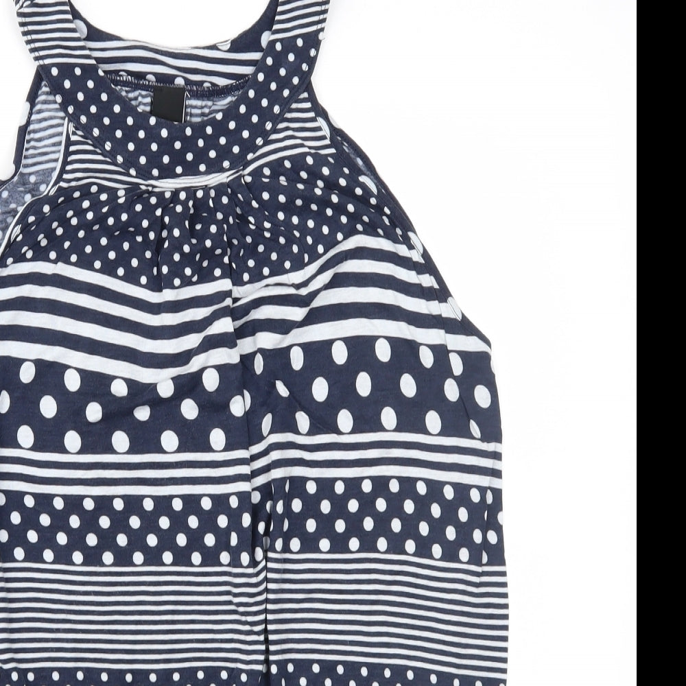 B.C. Best Connections Womens Blue Geometric  Basic Blouse Size 14