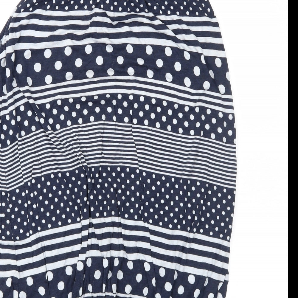 B.C. Best Connections Womens Blue Geometric  Basic Blouse Size 14