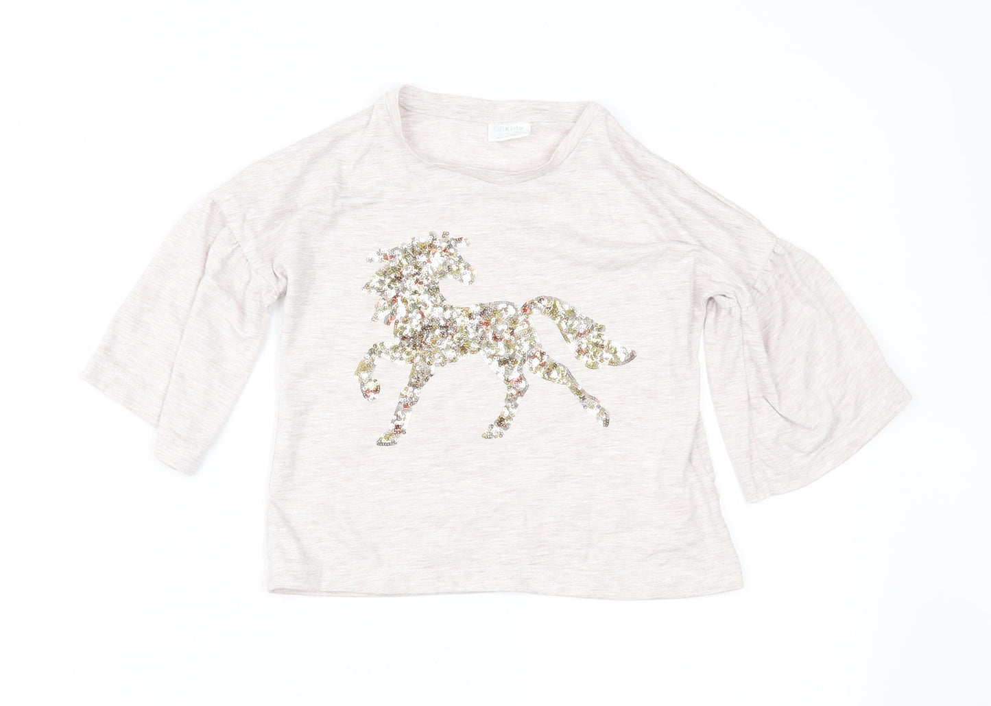 F&F Girls Beige   Cropped Blouse Size 7-8 Years