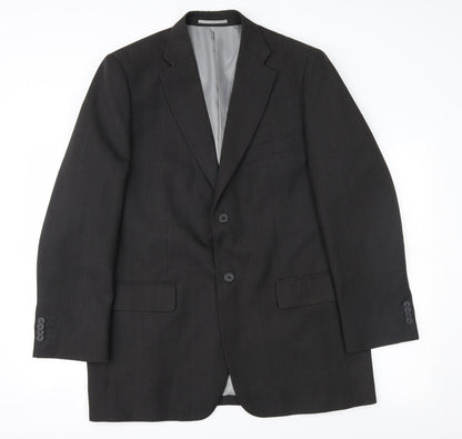 Additional front view of Hans Kelven men’s grey jacket suit jacket, size 44
