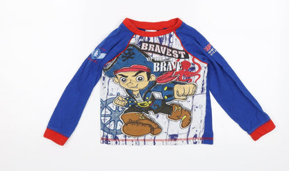 Disney Boys Blue   Jersey T-Shirt Size 3-4 Years  - Bravest of the brave