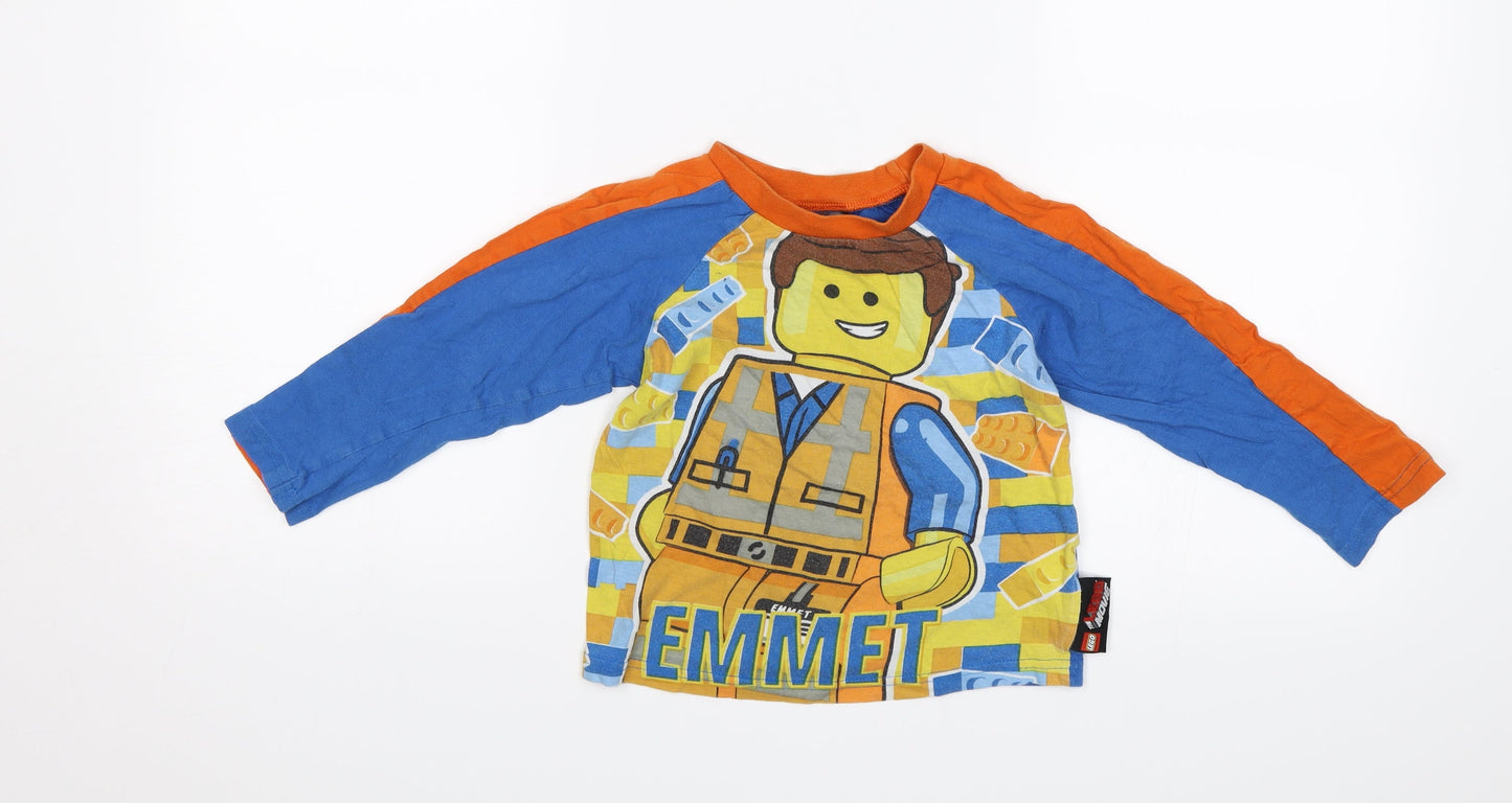 Character.com Boys Blue   Jersey T-Shirt Size 3-4 Years  - Lego Movie