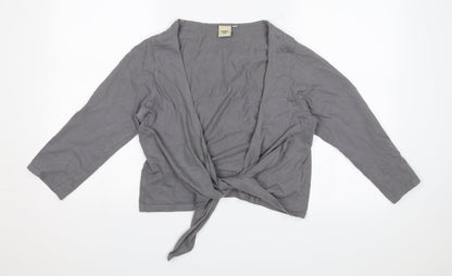 Cotton Traders Womens Grey   Shrug Jumper Size 10