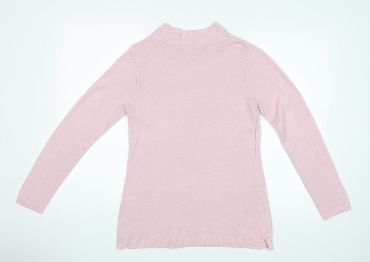 Back view of Papaya women’s pink jumper, size UK 12