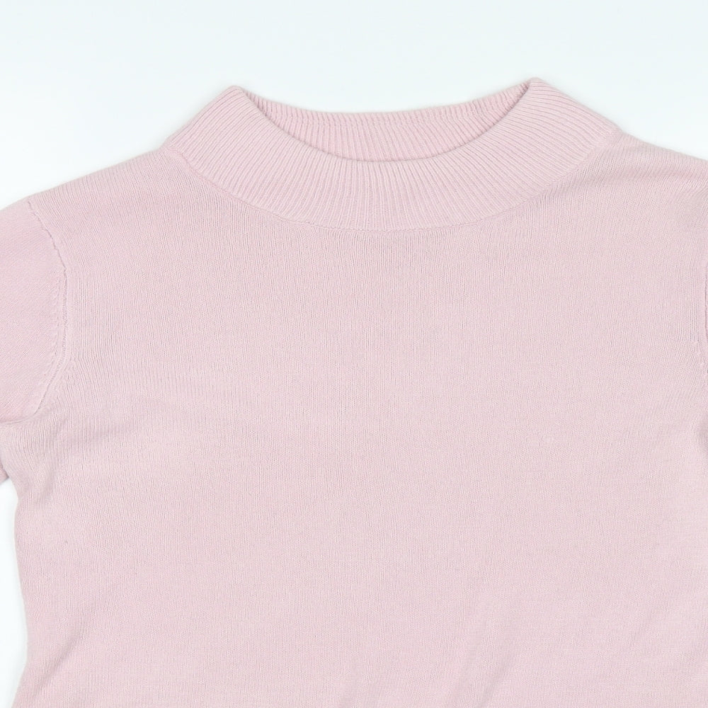 Close-up detail of Papaya women’s pink jumper, size UK 12