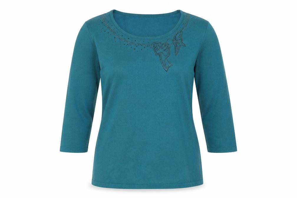 Front view of Casamia women’s blue jumper, size S