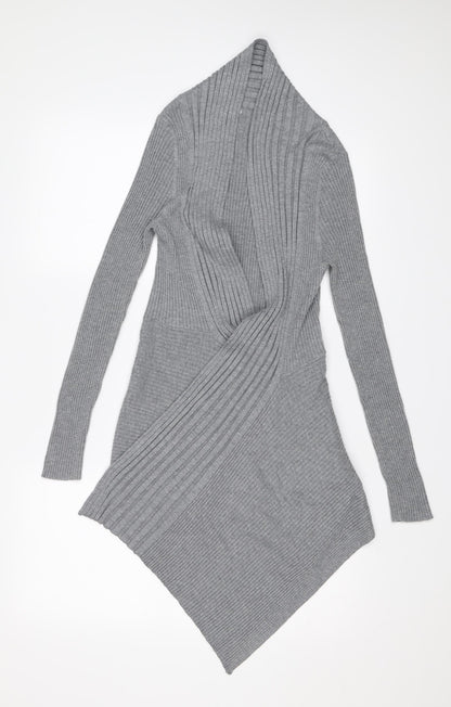 M&S Womens Grey   Wrap Jumper Size 12