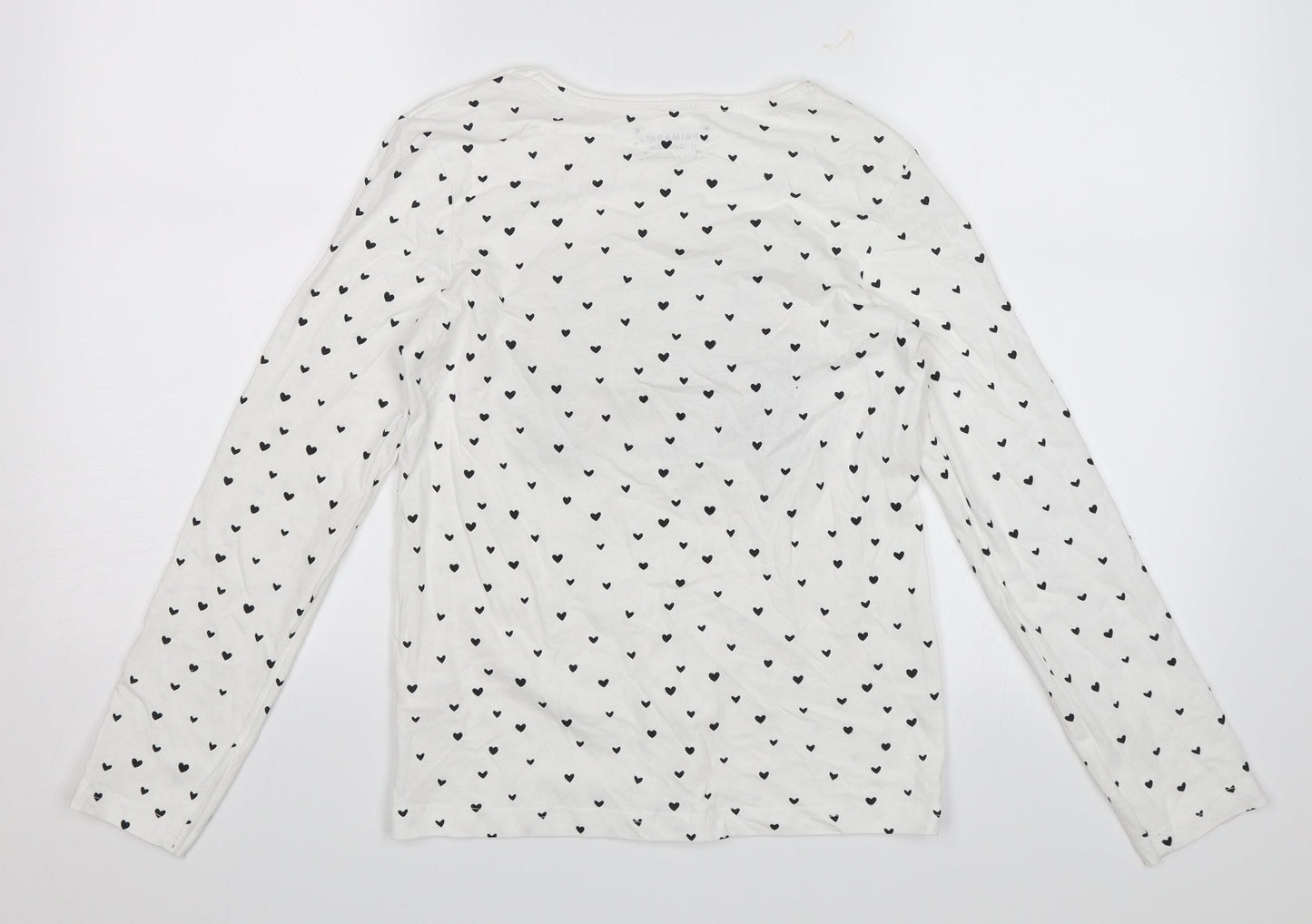 Primark Girls White Polka Dot  Jersey T-Shirt Size 11-12 Years  - Style Icon
