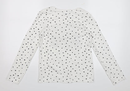 Primark Girls White Polka Dot  Jersey T-Shirt Size 11-12 Years  - Style Icon