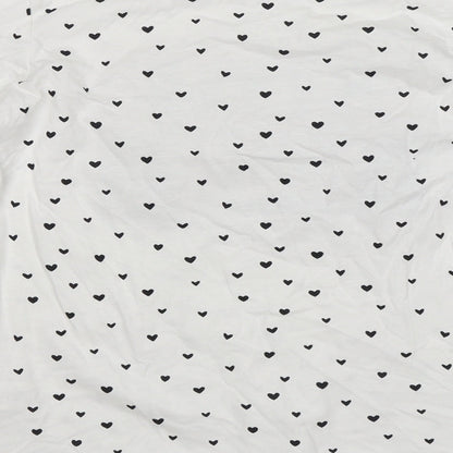 Primark Girls White Polka Dot  Jersey T-Shirt Size 11-12 Years  - Style Icon