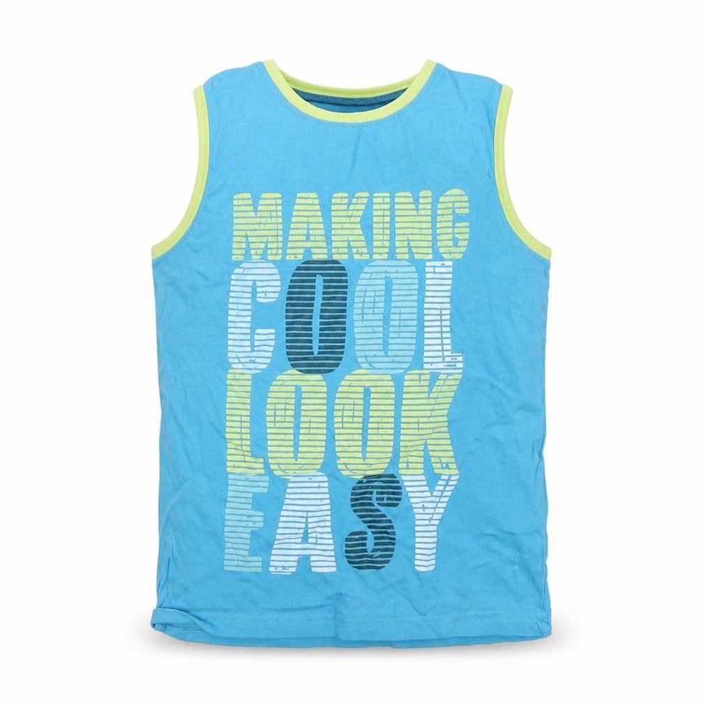 Front view of Urban Rascals boys’ blue basic tank, size 5-6, years - making cool look easy