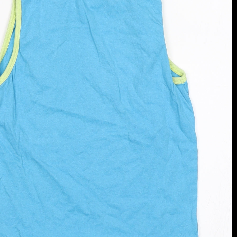 Brand and care label for Urban Rascals boys’ blue basic tank, size 5-6, years - making cool look easy