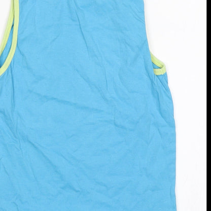 Brand and care label for Urban Rascals boys’ blue basic tank, size 5-6, years - making cool look easy