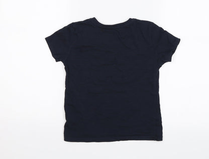 Back view of Primark boys’ blue basic t-shirt, size 4-5, years - super hero like dad