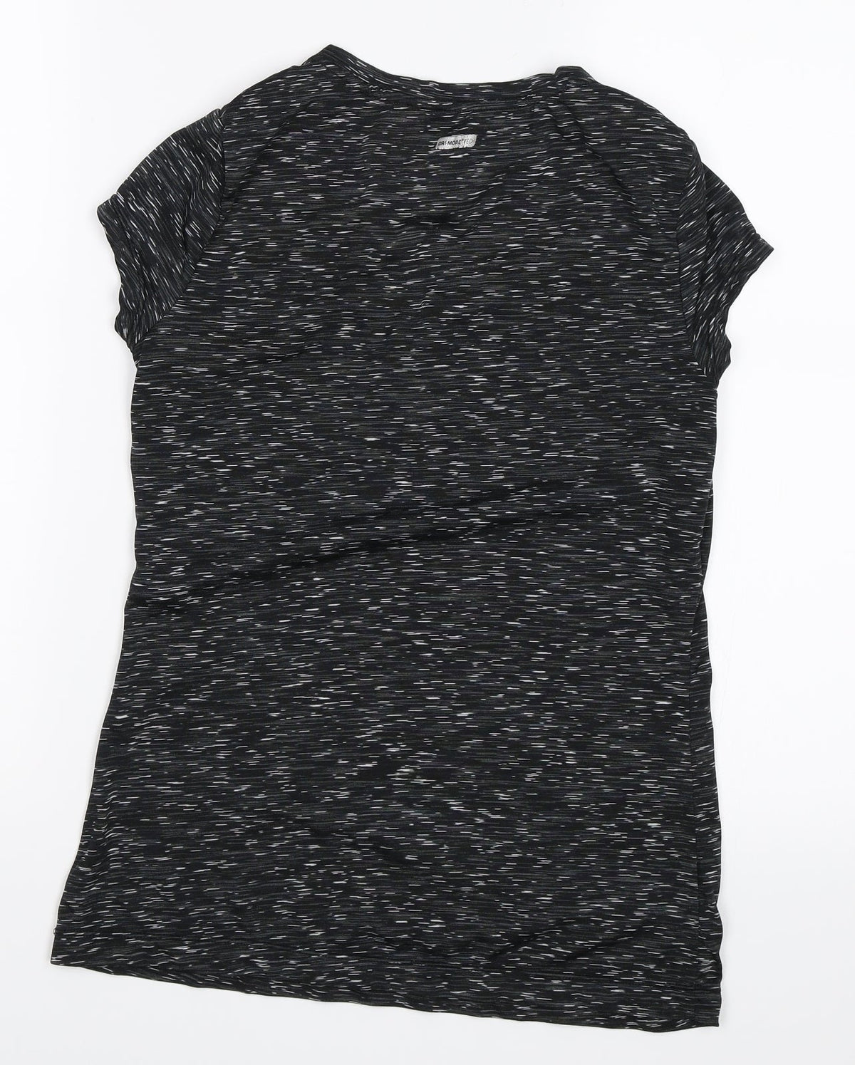 Back view of women’s black basic t-shirt, size UK 8