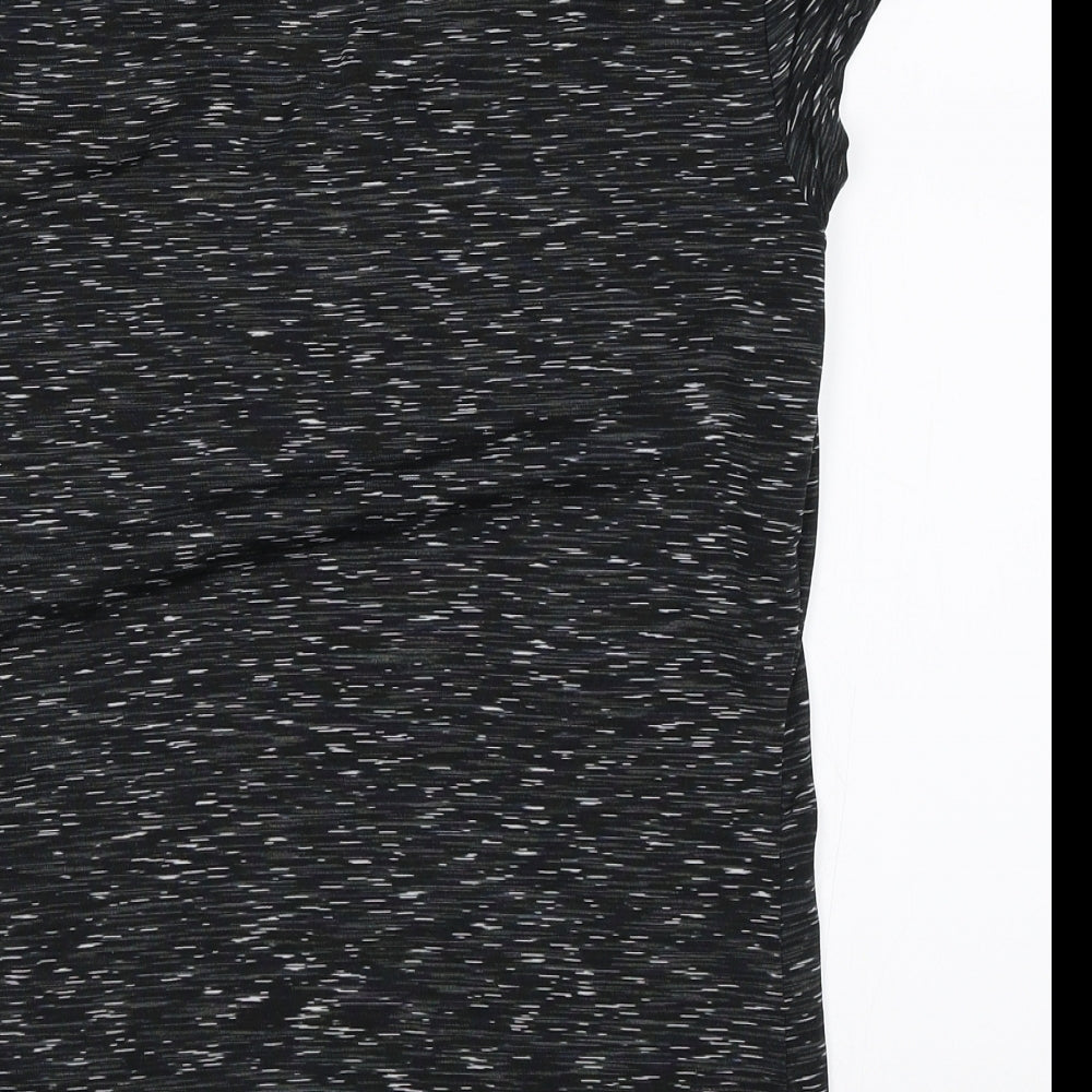 Brand and care label for women’s black basic t-shirt, size UK 8