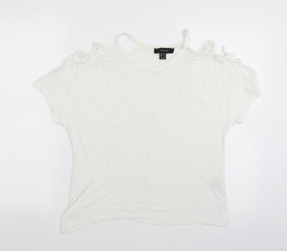 Atmosphere Womens White   Basic T-Shirt Size 12  - Shoulder cut out