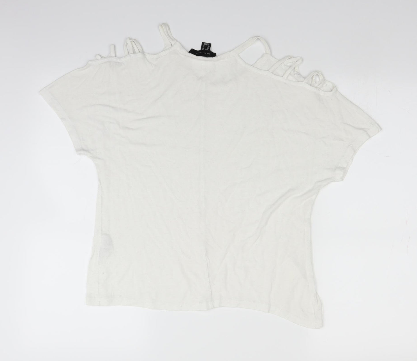 Atmosphere Womens White   Basic T-Shirt Size 12  - Shoulder cut out