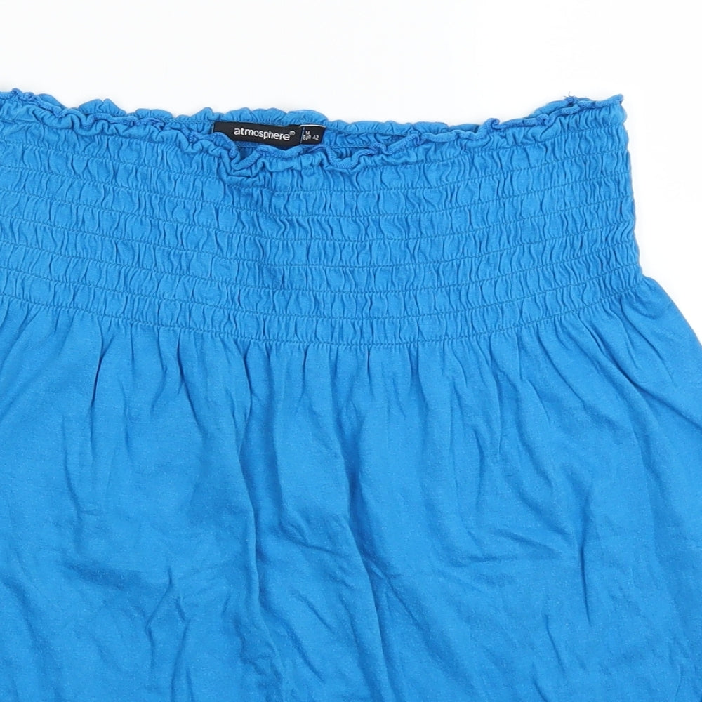 Womens UK Size 14 Atmosphere Blue Basic Blouse