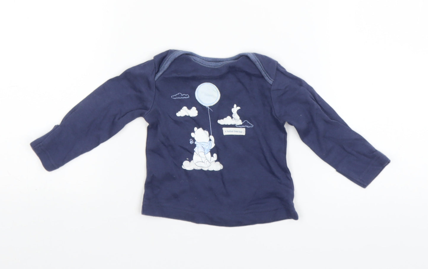 George Baby Blue   Basic T-Shirt Size 0-3 Months  - Winnie the Pooh