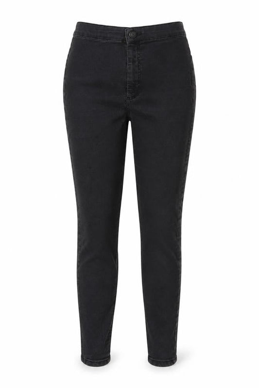 Front view of Topshop women’s grey denim jegging jeans, size UK 28, in, 27-inch leg