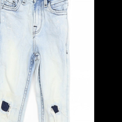 PREMIUM DENIM Girls Blue  Denim Skinny Jeans Size 4 Years - distressed