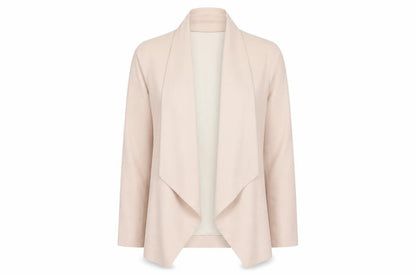 Front view of New Look women’s beige cardigan jumper, size UK 10