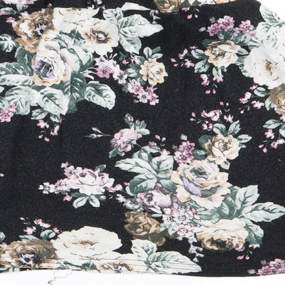 New Look Womens Black Floral  Straight & Pencil Set Size 10