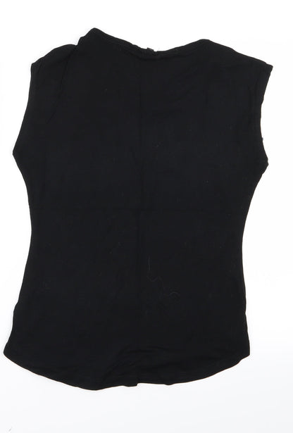 Womens UK Size S Preworn Black Basic Blouse