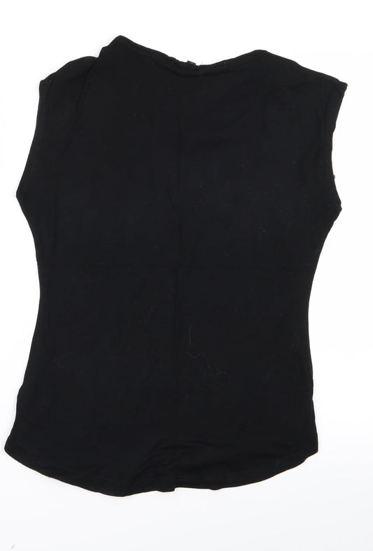 Womens UK Size S Preworn Black Basic Blouse