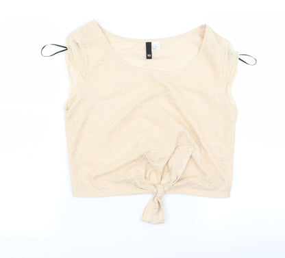 Womens UK Size 10 Preworn Beige Basic Blouse