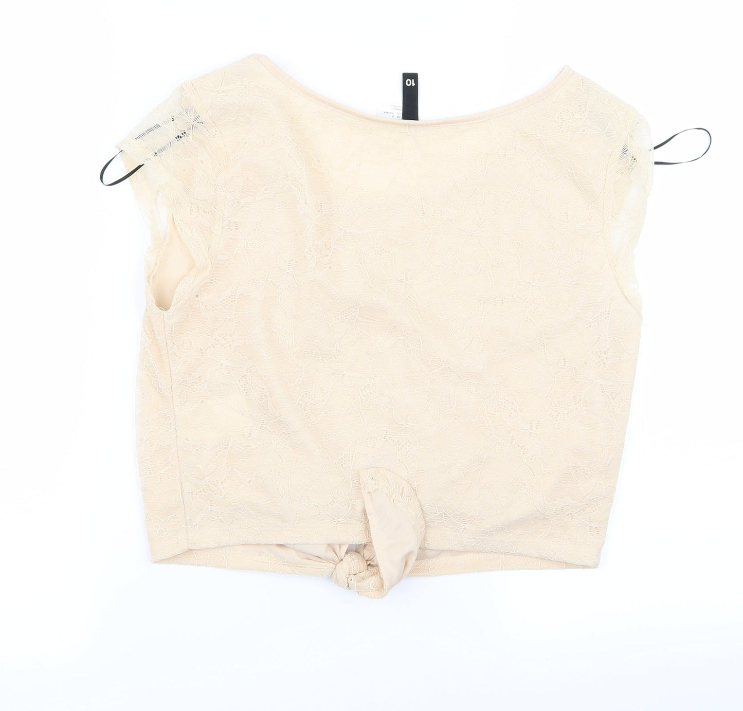 Womens UK Size 10 Preworn Beige Basic Blouse