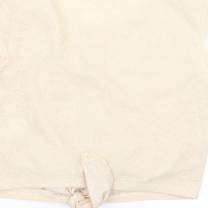 Womens UK Size 10 Preworn Beige Basic Blouse