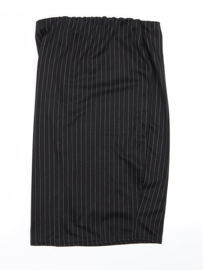 Boohoo Womens Black Striped  Straight & Pencil Set Size 10