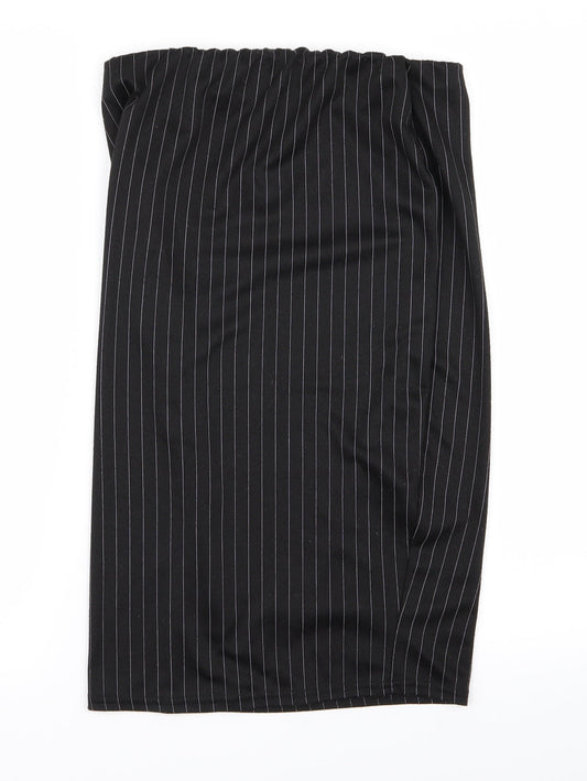 Boohoo Womens Black Striped  Straight & Pencil Set Size 10