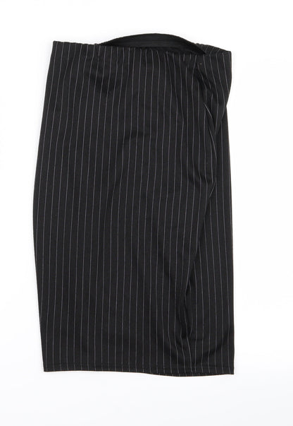 Boohoo Womens Black Striped  Straight & Pencil Set Size 10