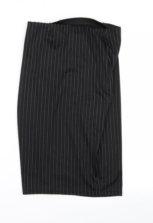 Boohoo Womens Black Striped  Straight & Pencil Set Size 10