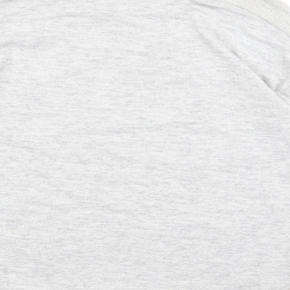 Brand and care label for pul men’s grey jumper, size M
