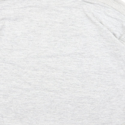 Brand and care label for pul men’s grey jumper, size M