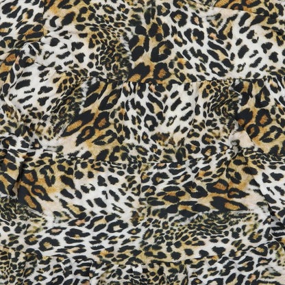Preworn Womens Black Animal Print  Shirt Dress  Size L